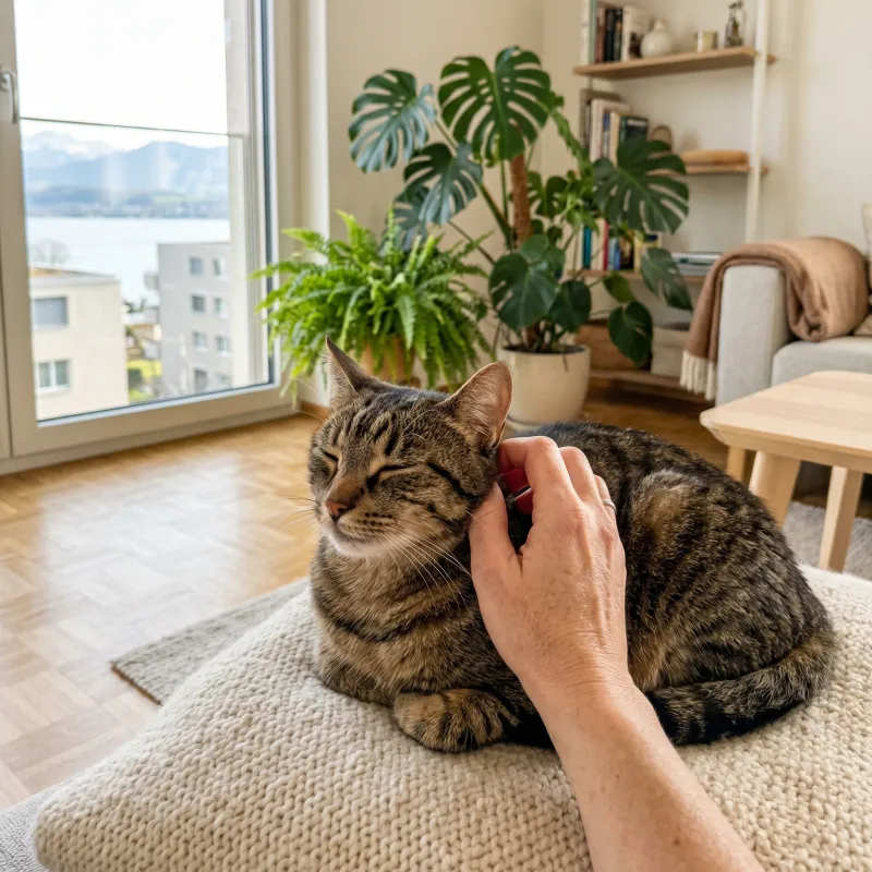 Katze wird liebevoll gestreichelt